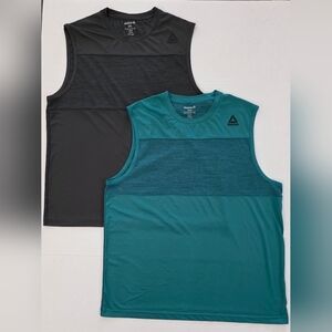 Reebok Men's Sleeveless Shirt - Teal and Black